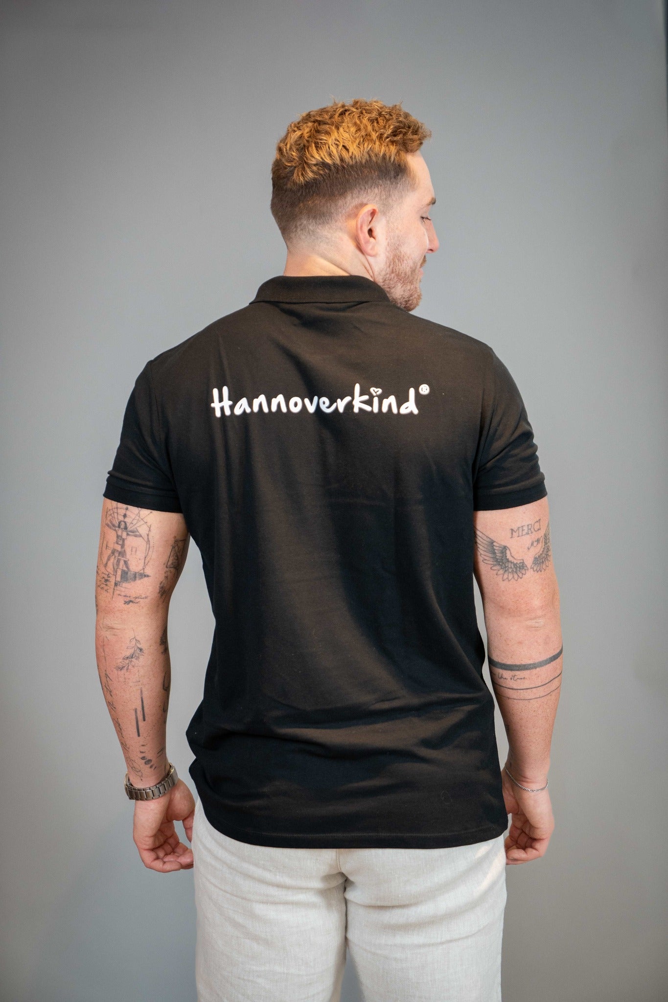 Hannoverkind Herren Poloshirt schwarz