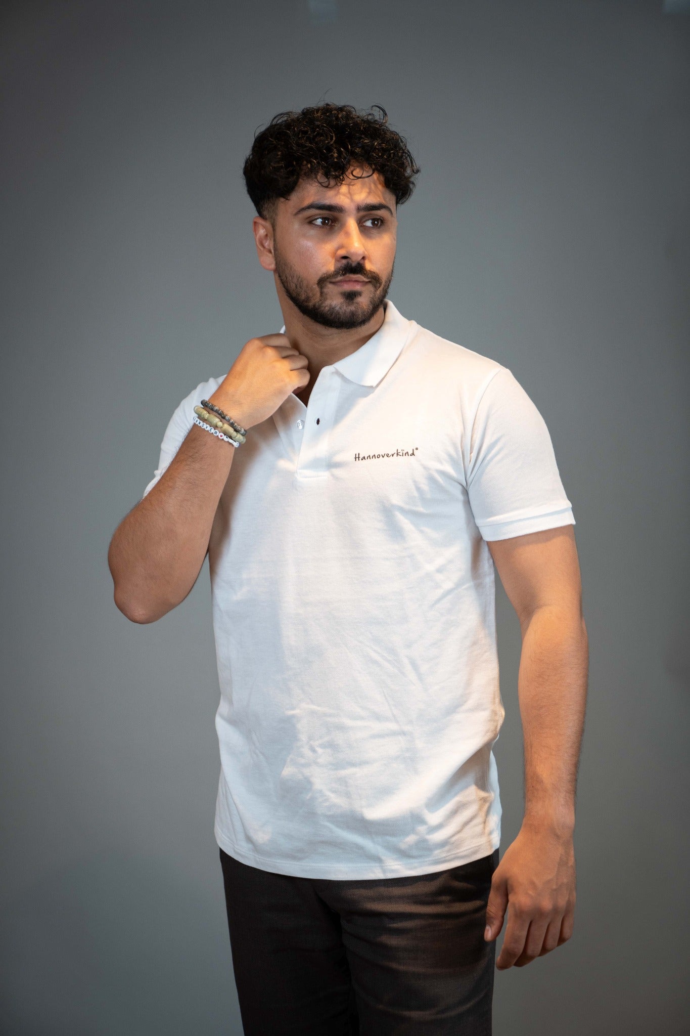 Hannoverkind Herren Poloshirt weiß